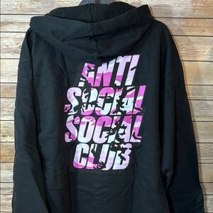 Anti Social Social Club Blocked Pink Camo Hoodie with Graphic